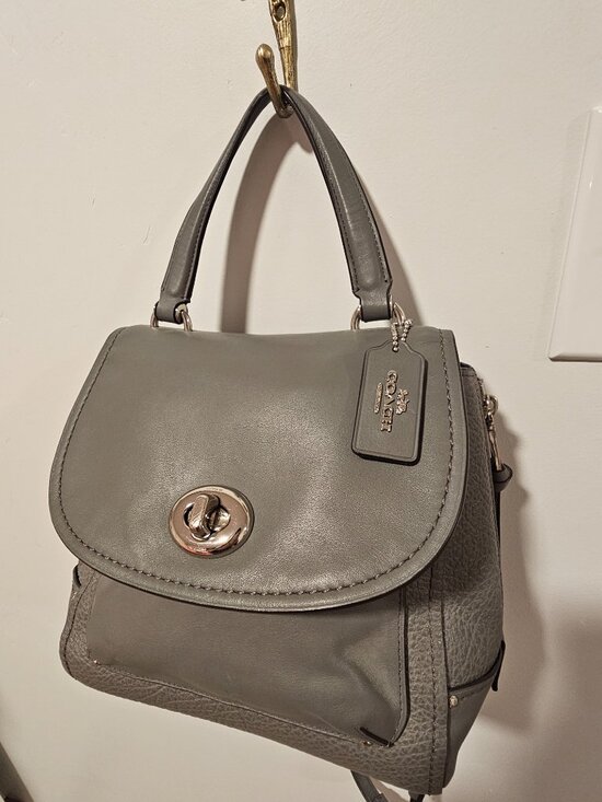 COACH Faye Convertible Backpack F30525 Heather Gray Leather